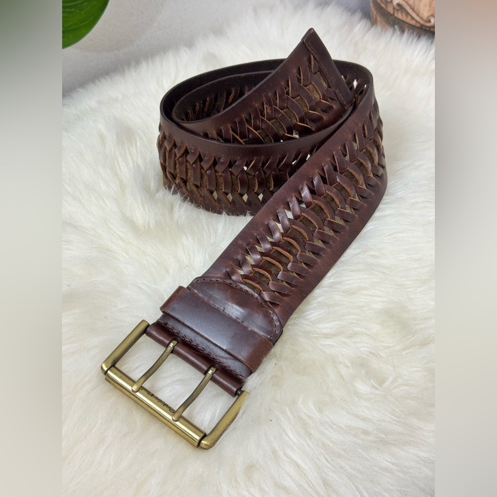 VINTAGE CALVIN KLEIN Wide Brown Leather size Small